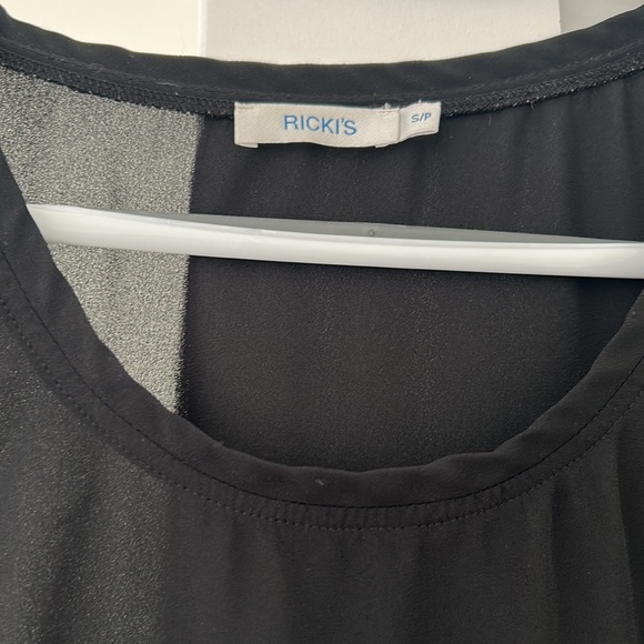 Sheer black cap sleeved dress tee. - Picture 2 of 4